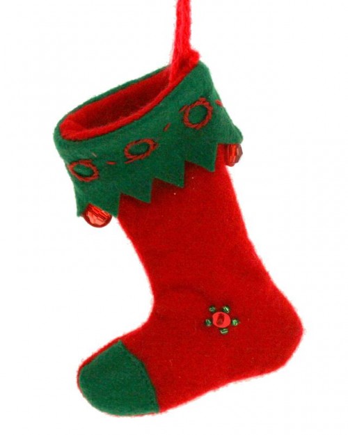 33-047 Christmas boot felt red 7.5 x 10cm