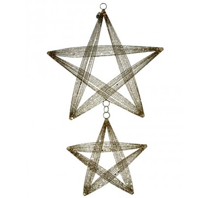 15-269-15 15cm hanging star straight lines metal gold