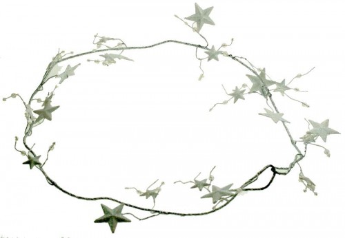 15-010 Branche étoiles argent-blanche