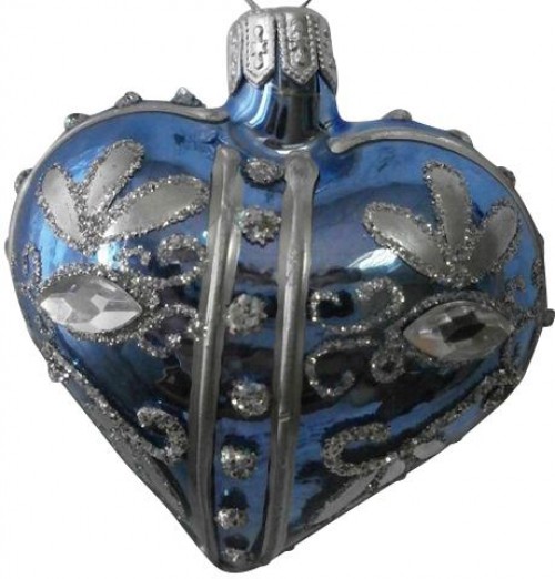 43-769 Cœur petit argent deco bleu