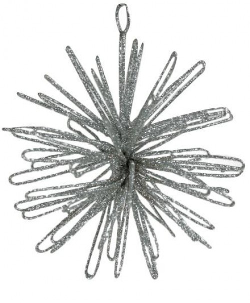 15-316-S 10cm 3D Blütenblatt-Strahlen-Kugel silber