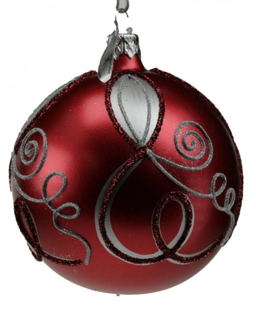 30-679 8cm Blatt+Schlaufe matt met rot