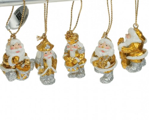 31-404-G Santa mini set 5 pcs assort. gold