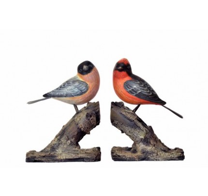 32-196-a Bullfinch/flycatcher red bookends