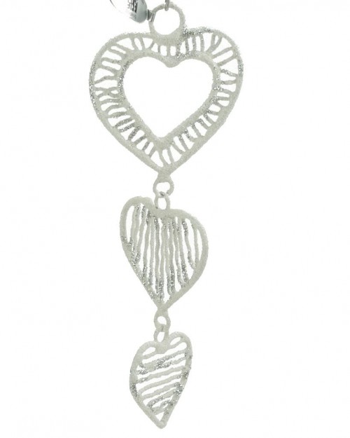15-082 Pendentif cœurs blanc