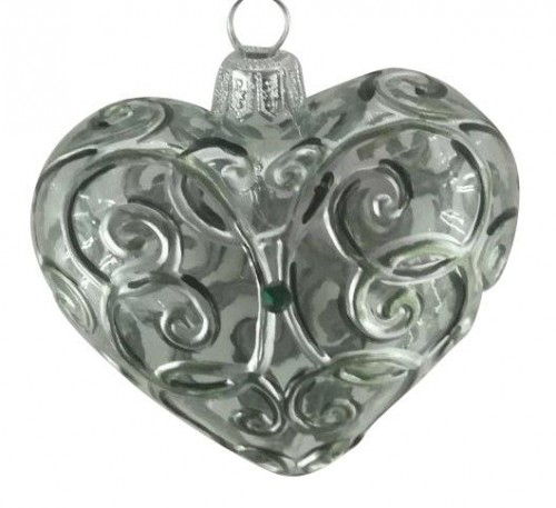43-789 Heart small silver antic
