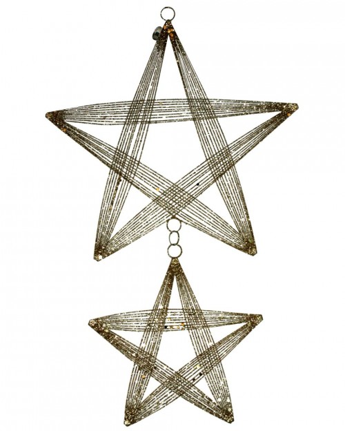 15-269-15 15cm hanging star straight lines metal gold