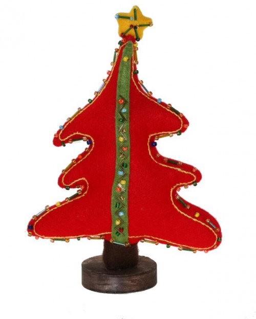 33-027 Felt Christmas tree red 23cm