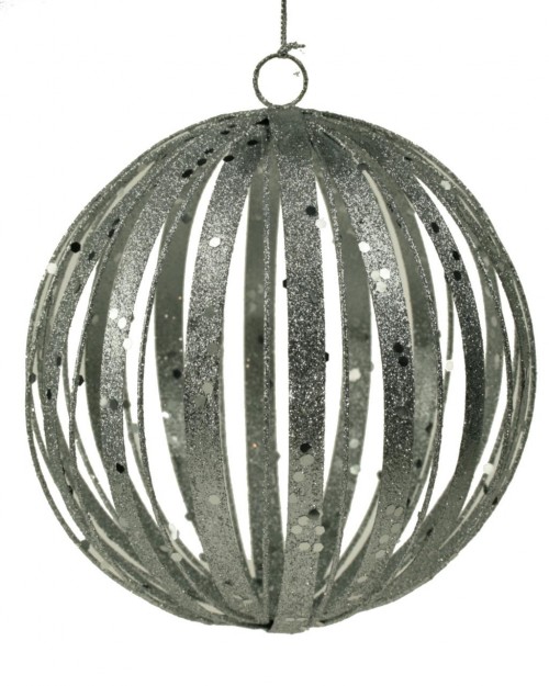 15-206 15cm Ball stripes metal silver