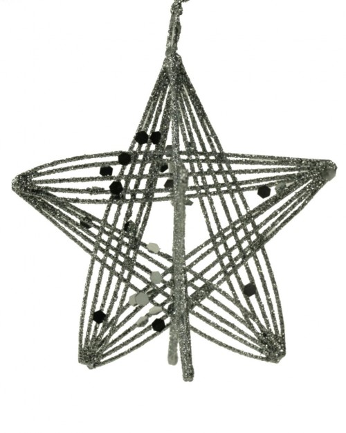 15-250 25cm Etoile 3D lignes droites métal argent