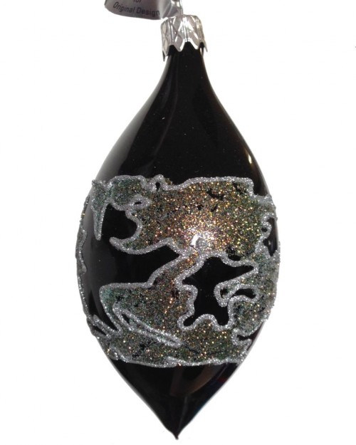 30-315 12x6cm motifs baroques, noir
