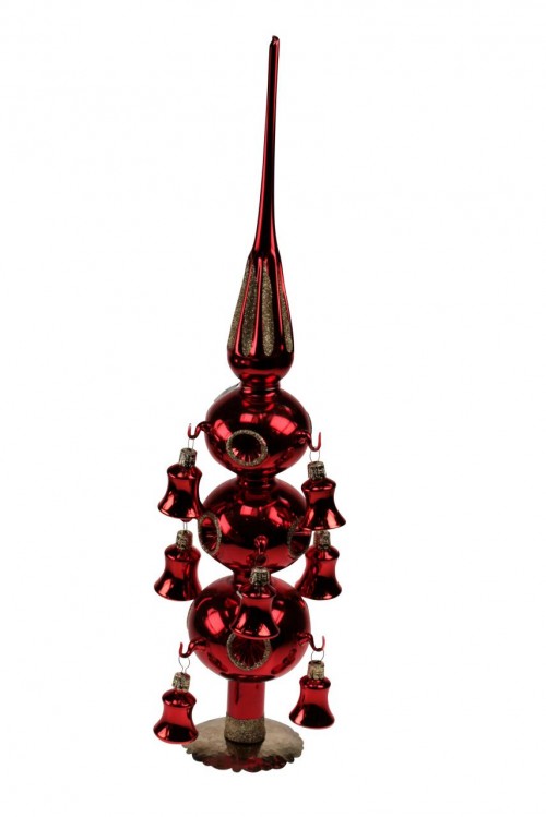 05-344-R Pointe avec cloches rouge brillant